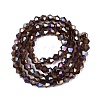 Transparent Electroplate Glass Beads Strands GLAA-F029-4mm-A30-2