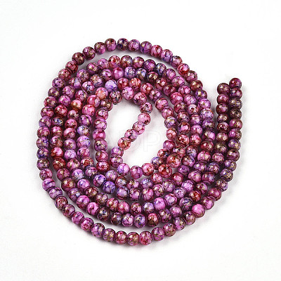 Baking Paint Glass Beads Strands DGLA-N003-4mm-B03-1