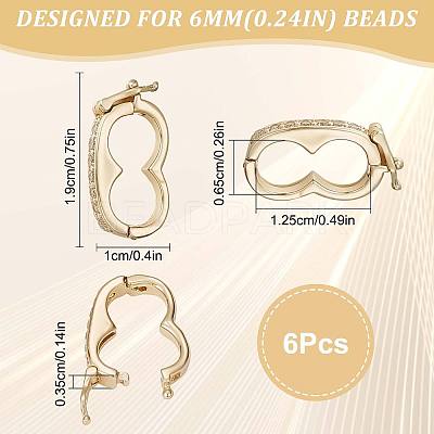 6Pcs Brass Peanut Twister Clasps FIND-SC0003-97G-1