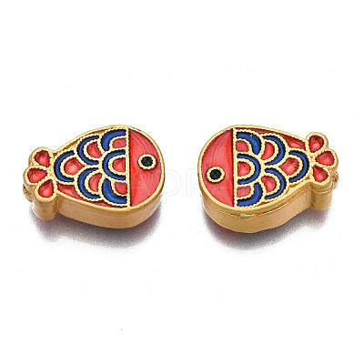 Rack Plating Alloy Enamel Beads ENAM-N056-037B-1