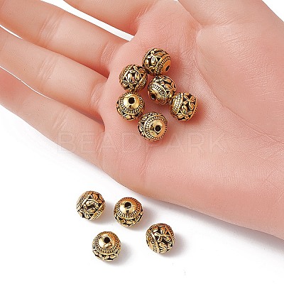 Tibetan Style Hollow Alloy Beads TIBEB-YW0001-12G-1