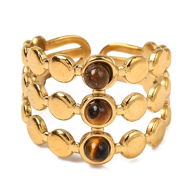 Natural Tiger Eye Finger Rings RJEW-Q822-44G-02-1