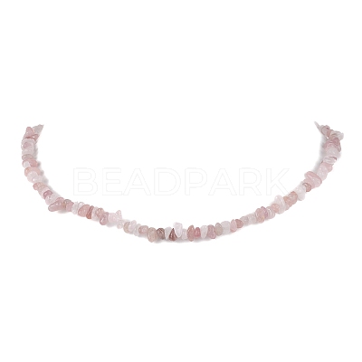 Natural Rose Quartz Chip Beaded Necklace NJEW-JN04616-03-1