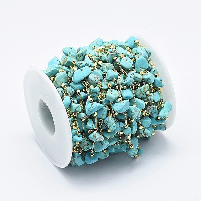 Handmade Synthetic Turquoise Beaded Chains CHC-I026-D-01G-1