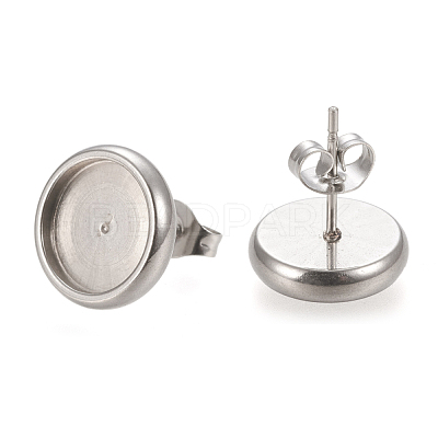 Non-Tarnish 304 Stainless Steel Stud Earring Settings STAS-K202-05D-P-1