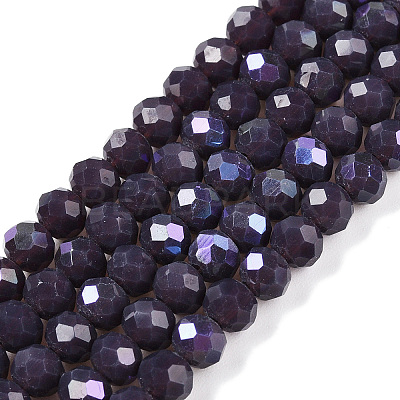 Electroplate Opaque Solid Color Glass Beads Strands LS-EGLA-A044-P4mm-L11-1