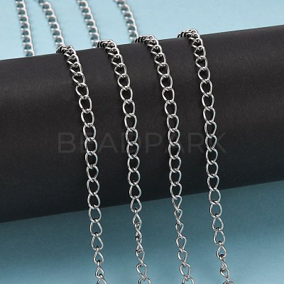 Non-Tarnish 3.28 Feet 304 Stainless Steel Curb Chains X-CHS-Q001-22-1