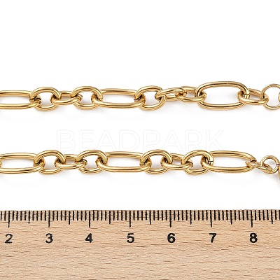 Ion Plating(IP) 304 Stainless Steel Figaro Chain Necklaces NJEW-O124-03G-1