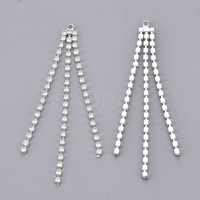 Brass Rhinestone Cup Chain Big Pendants KK-R129-09S-1