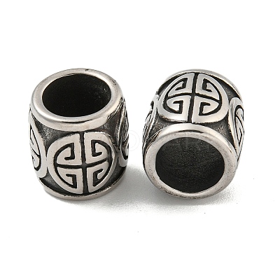 316 Surgical Stainless Steel European Beads STAS-Q326-01AS-06-1