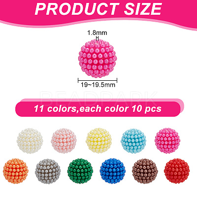 110Pcs 11 Colors ABS Plastic Imitation Pearl Beads KY-AR0001-21-1