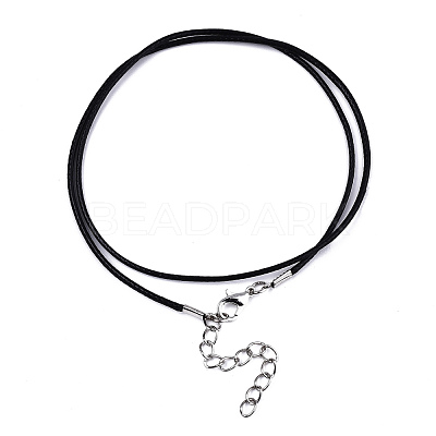 Waxed Cotton Cord Necklace Making MAK-S034-001-1