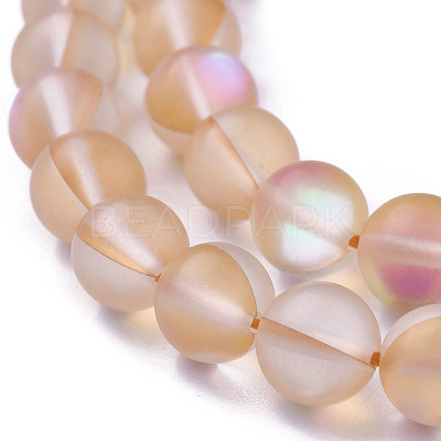 Synthetic Moonstone Beads Strands G-F142-10mm-13-1