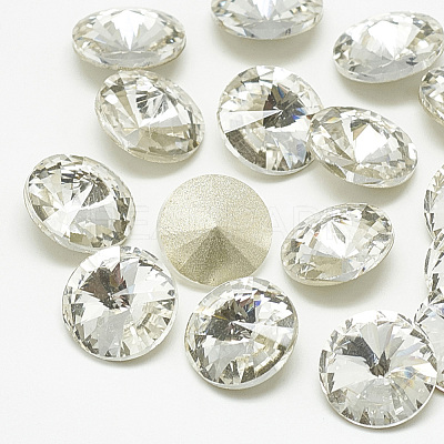 Pointed Back Glass Rhinestone Cabochons RGLA-T086-8mm-01-1