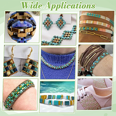 160Pcs 16 Styles 2-Hole Glass Seed Beads SEED-PH0002-70-1