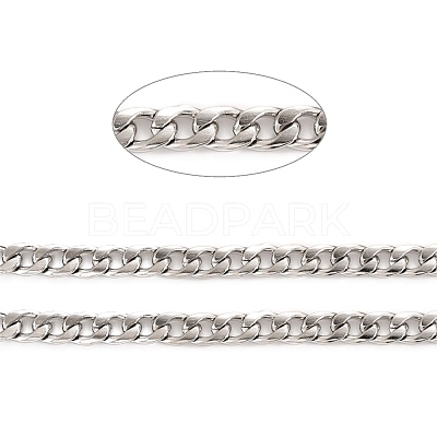 Tarnish Resistant 304 Stainless Steel Cuban Link Chains CHS-K016-02A-P-1