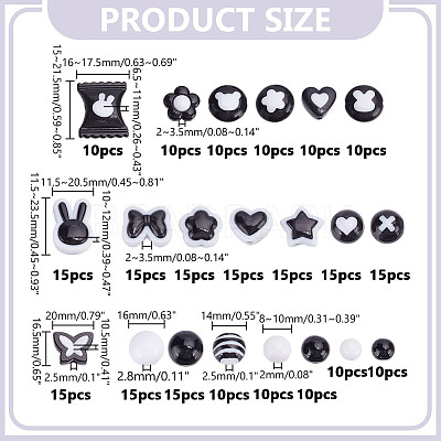 260Pcs 21 Styles Two-tone Acrylic Beads OACR-AR0001-36-1