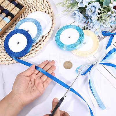 5 Rolls 5 Colors Polyester Ribbon OCOR-CP0001-26A-1