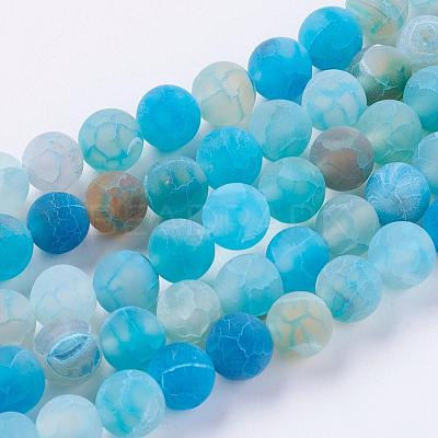 Natural Weathered Agate Beads Strands X-G-G589-8mm-14-1