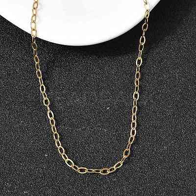 304 Stainless Steel Cable Chain Necklaces with Spring Ring Clasps for Women NJEW-Z091-15G-1