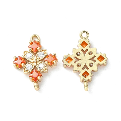 Brass Pave Cubic Zirconia Connector Charms X-KK-G462-45KCG-03-1