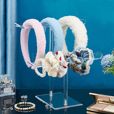 T-shaped Acrylic Headband Organizers ODIS-WH0001-37-1