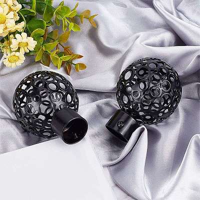 Iron Round Curtain Rod Finials AJEW-WH0248-247-1