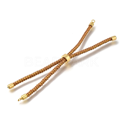 Braided Cotton Cord Slider Bracelet Making MAK-R001-01G-23-1