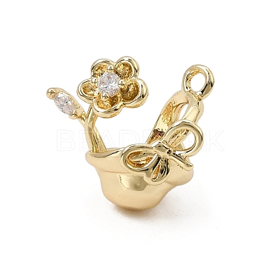 Brass Micro Pave Clear Cubic Zirconia Charms CU-CBA3D76-16G-1