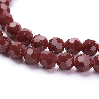 Faceted(32 Facets) Glass Beads Strands EGLA-J042-6mm-24-1