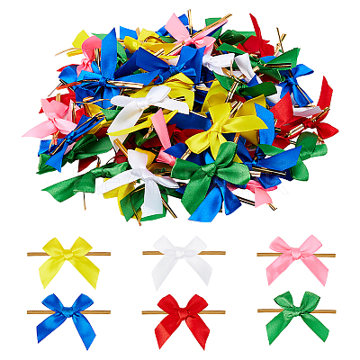 Polyester Packaging Ribbon Bows AJEW-PH0017-54-WH-1