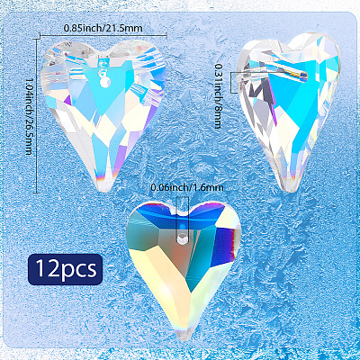 12Pcs Glass Pendants GLAA-SP0001-44-1
