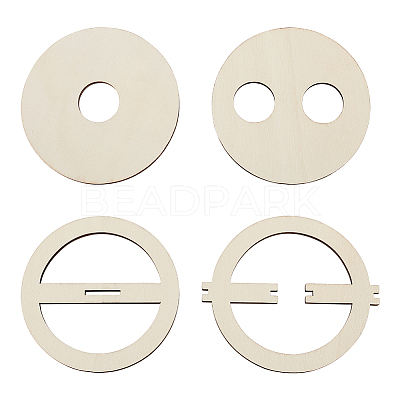 16Pcs 4 Style Plywood Candle Wick Holders WOOD-BC0001-14-1