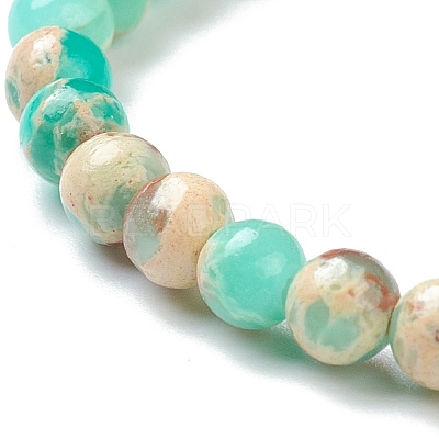 Synthetic Shoushan Stone Beaded Stretch Bracelets BJEW-A117-A-19-1