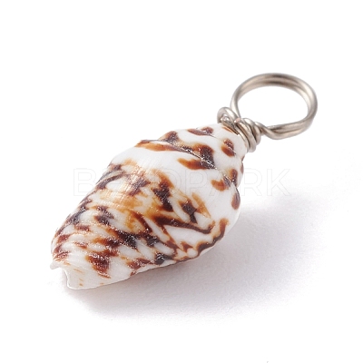 Natural Shell Pendants PALLOY-JF01164-01-1