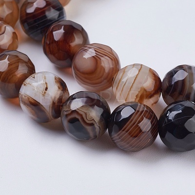 Natural Striped Agate/Banded Agate Beads Strands G-G581-8mm-11-1