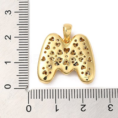Brass Micro Pave Cubic Zirconia Pendants KK-E061-03G-13-1