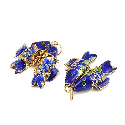 Brass Cloisonne Pendants KK-P251-A01-G-07-1