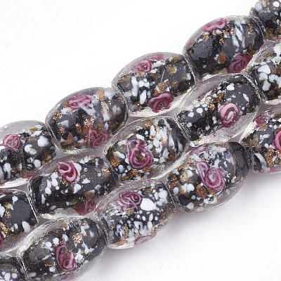 Handmade Gold Sand Lampwork Beads LAMP-T006-04A-1