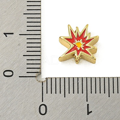 Rack Plating Brass Enamel Beads KK-U029-22G-09-1