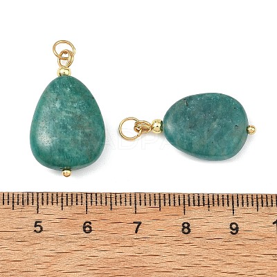 Natural Amazonite Pendants PALLOY-JF05881-01-1