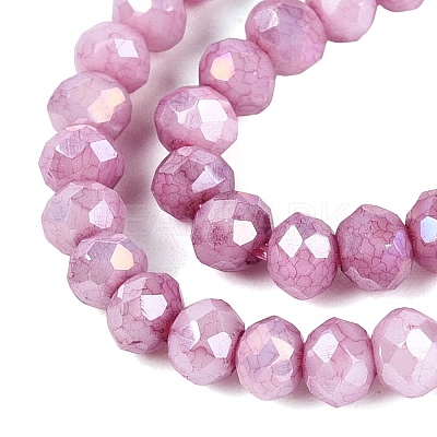 Anti-Tarnish Electroplate Rondelle Glass Beads Strands EGLA-T021-3mm-17-12-1