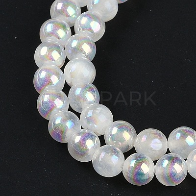 Plating Natural Selenite Beads Strands G-G120-A01-01-1