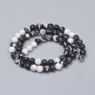 Natural Gemstone Imitation Zebra Jasper Beads Strands G-G829-07-6mm-1