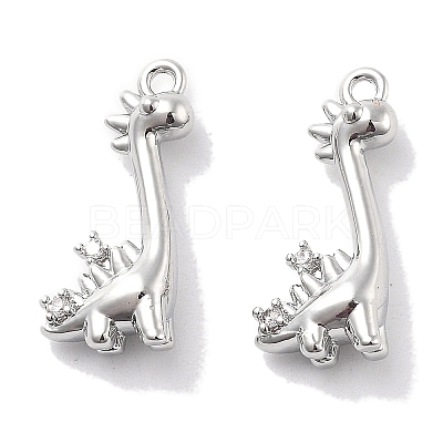 Brass Micro Pave Clear Cubic Zirconia Pendants KK-M102-39P-1