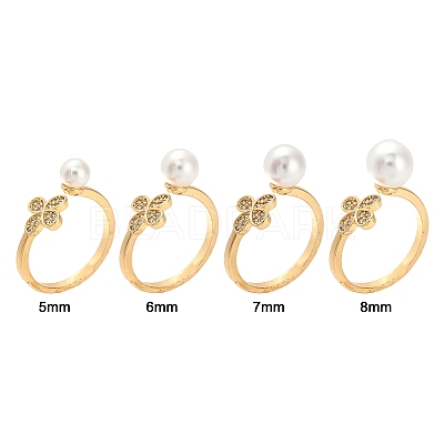 Brass Micro Pave Clear Cubic Zirconia Peg Bails Cuff Finger Ring Settings X-KK-S360-014-NF-1