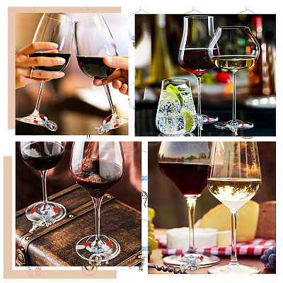 20Pcs 20 Style Cowboy Theme Alloy Wine Glass Charms with Glass Beads AJEW-BC0003-77-1
