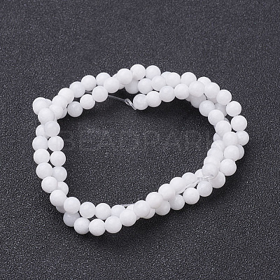 Natural White Jade Beads Strands GSR10mmC067-1