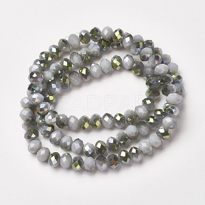 Electroplate Opaque Glass Beads Strands EGLA-A034-P4mm-S13-1