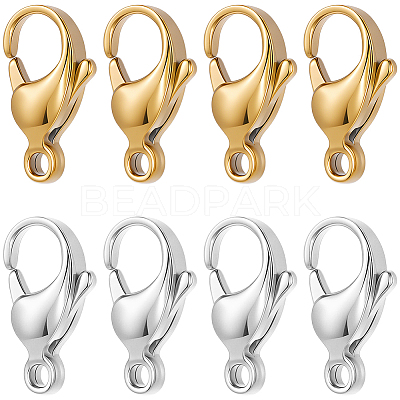 12Pcs 2 Colors 316 Stainless Steel Lobster Claw Clasps STAS-BBC0007-37-1
